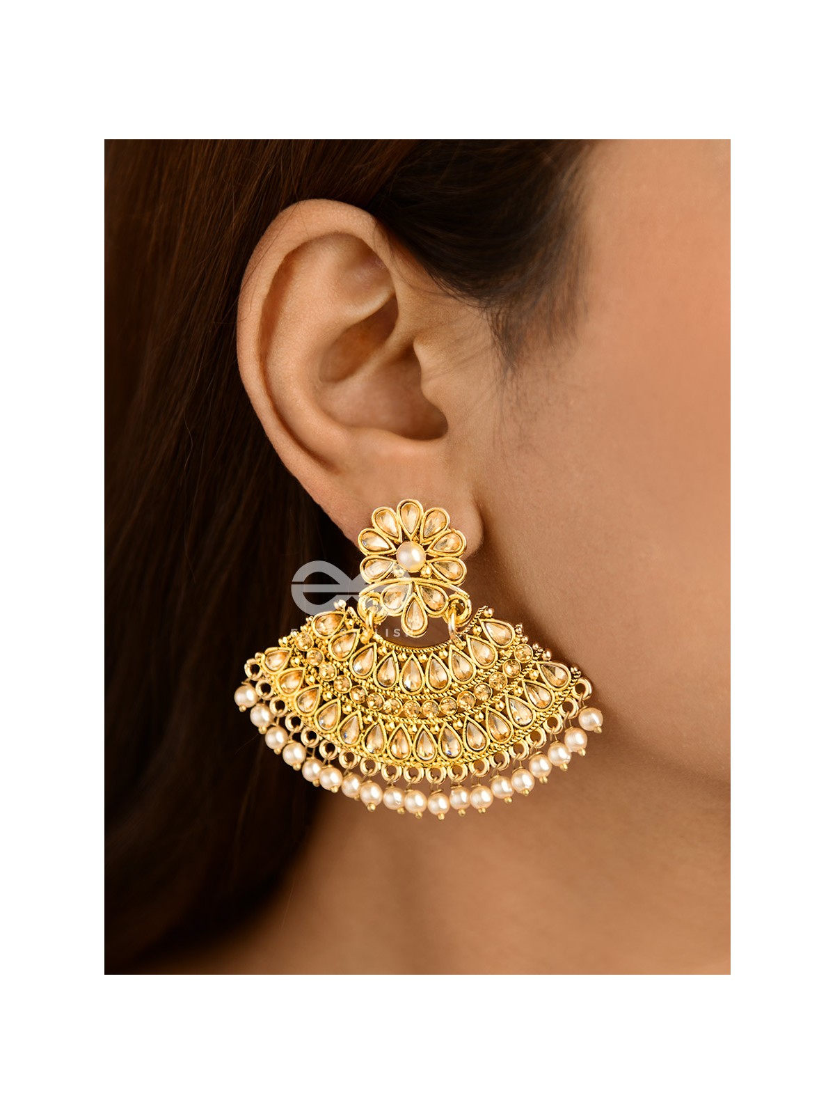 The Royal Shimmer - Golden Statement Earrings