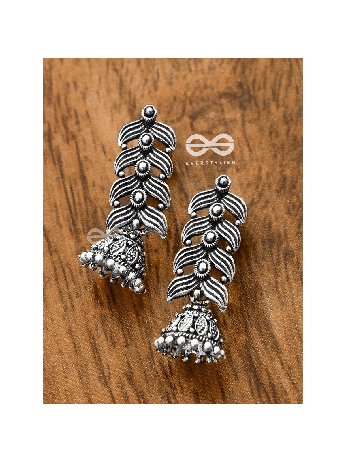 The Hypnotic Layered Jhumkis - Oxidised Boho Earrings
