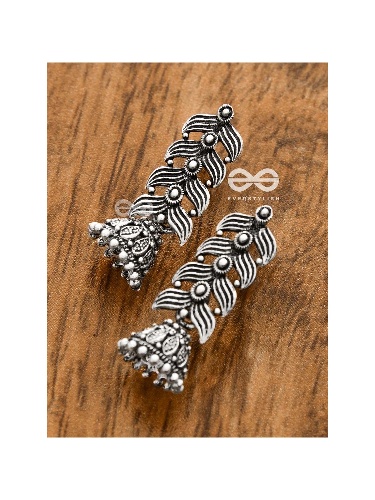 The Hypnotic Layered Jhumkis - Oxidised Boho Earrings