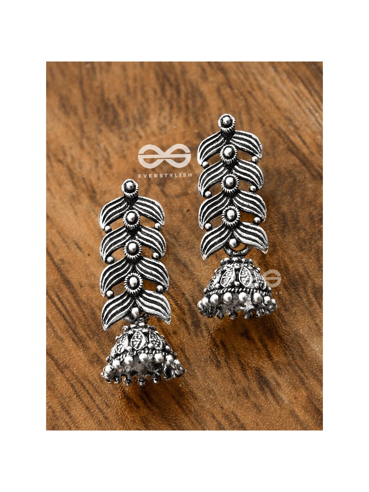 The Hypnotic Layered Jhumkis - Oxidised Boho Earrings