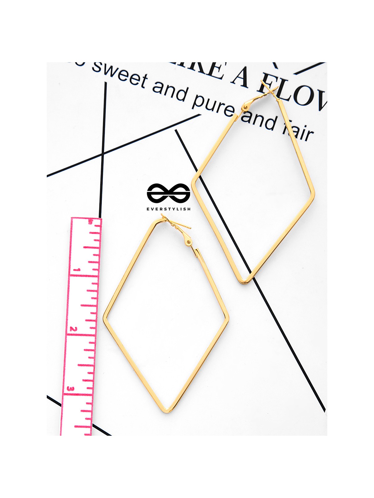 The Scintillating Slanting Hoops (Golden) - Casual Daily-Wear Earrings