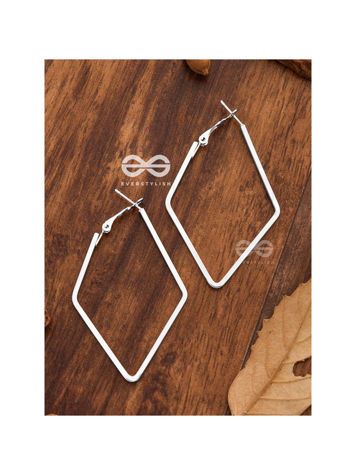 The Scintillating Slanting Hoops (Silver) - Casual Daily-Wear Earrings