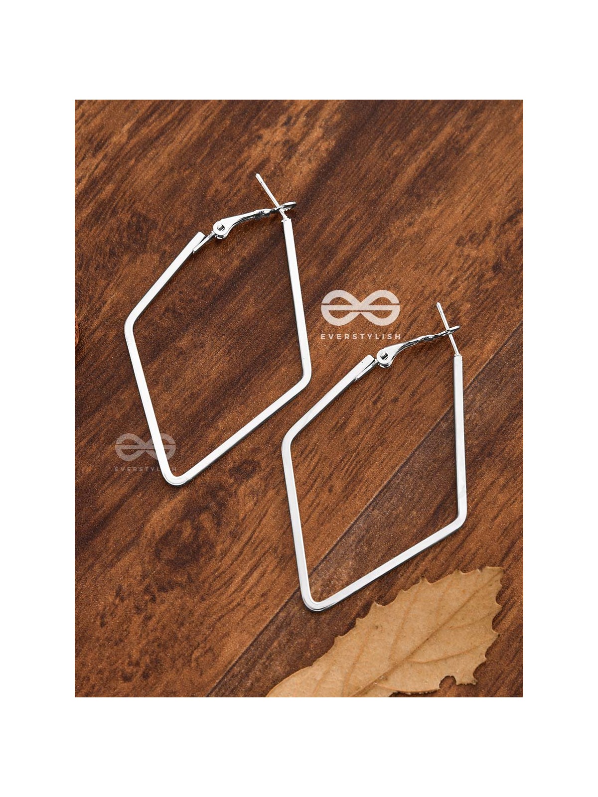 The Scintillating Slanting Hoops (Silver) - Casual Daily-Wear Earrings