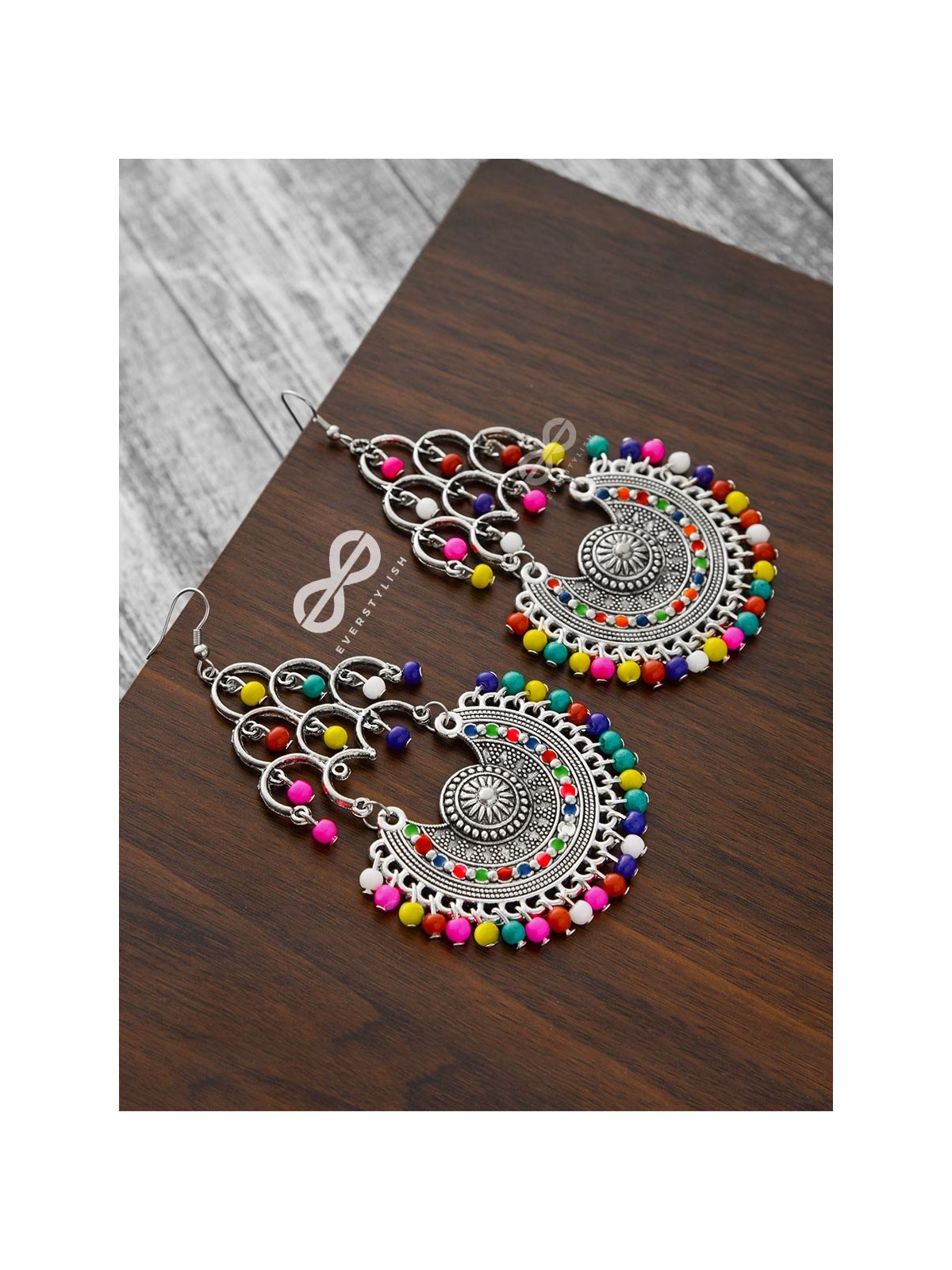 A Playful Splash of Colours - Oxidised Boho Danglers