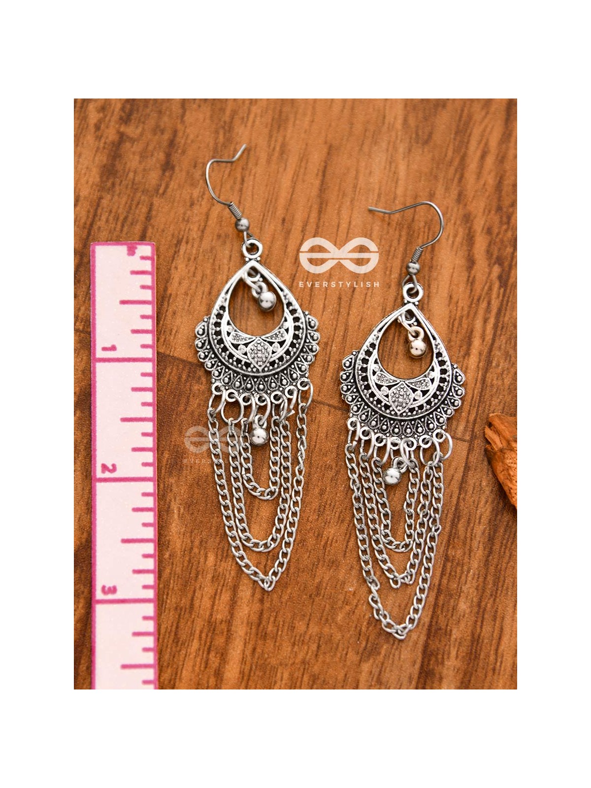 The Vintage Chained Motifs - Oxidised Boho Earrings