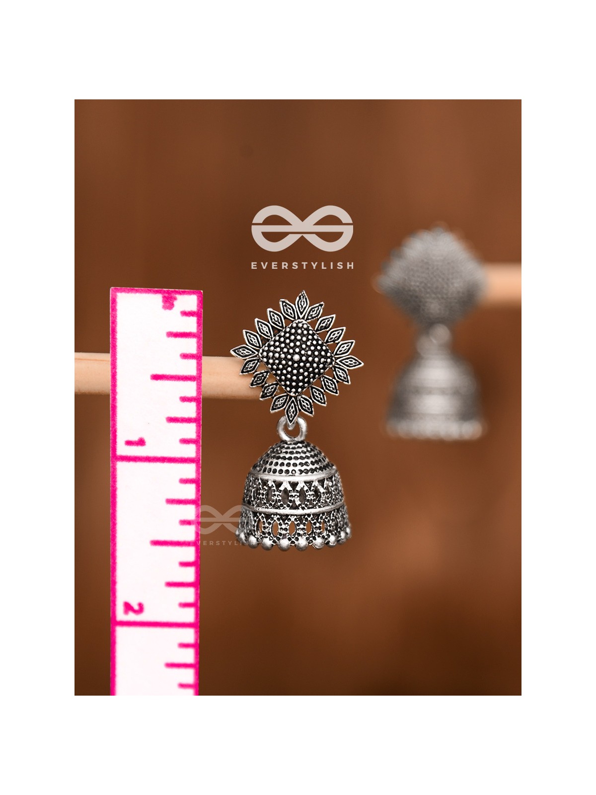 The Little Fern Jhumkis - Oxidised Boho Earrings