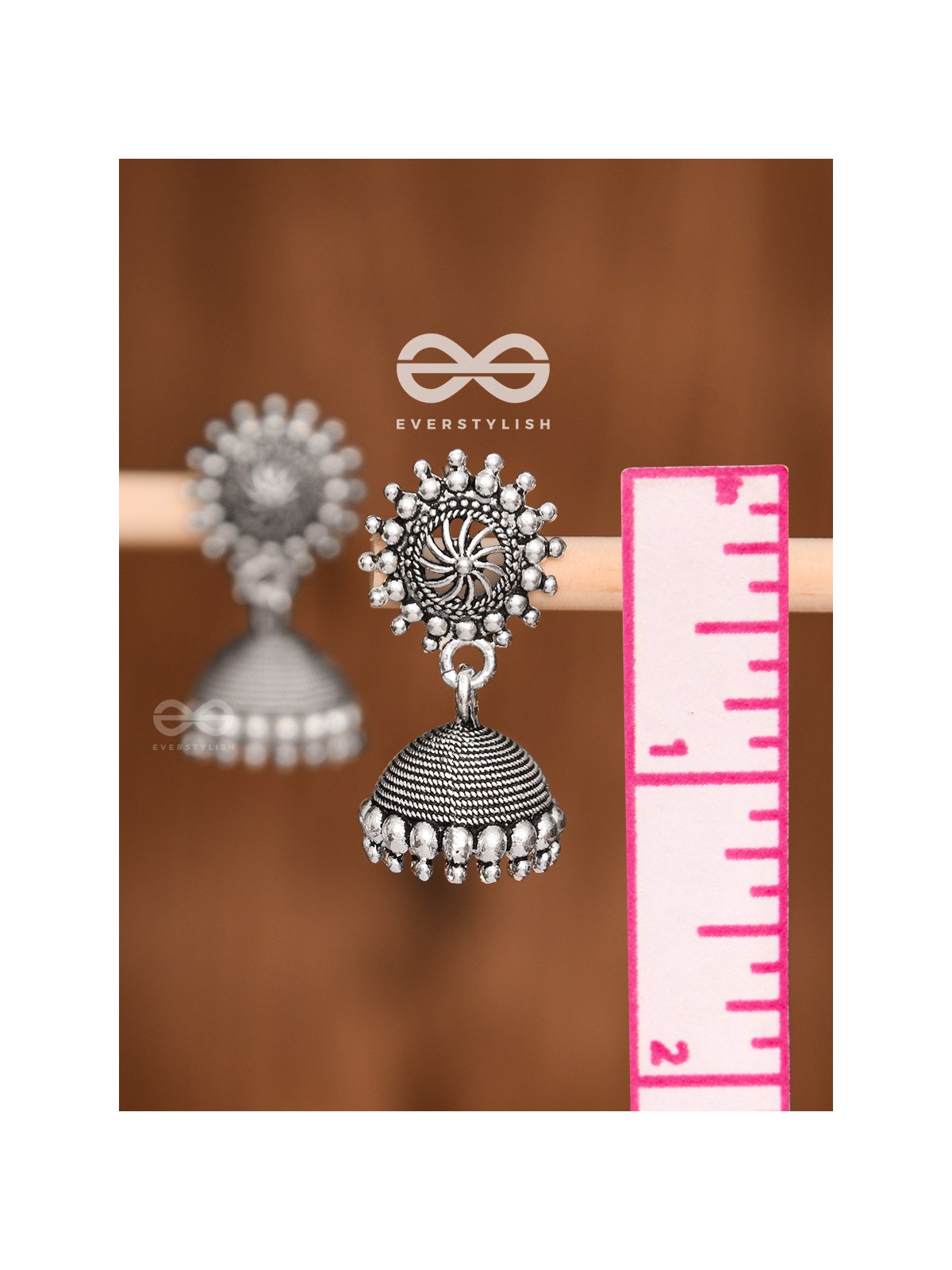 The Little Chakra Jhumkis - Oxidised Boho Earrings