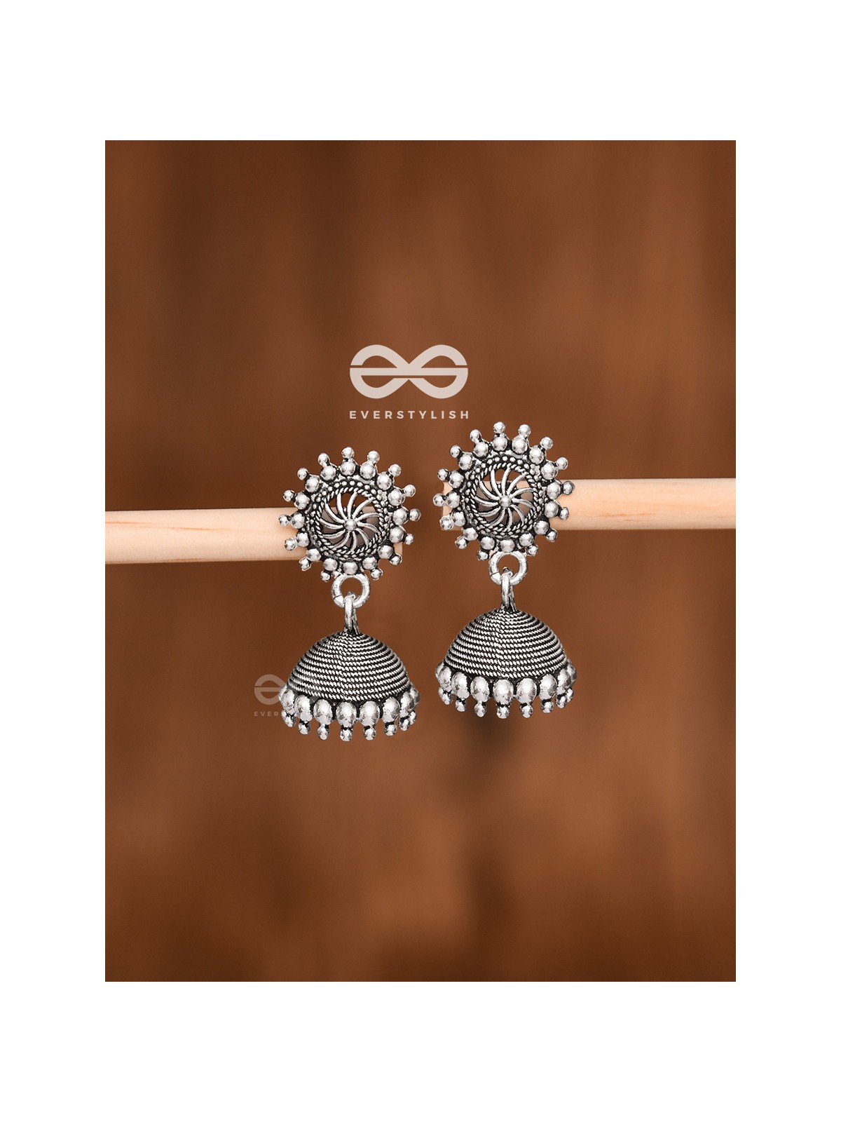 The Little Chakra Jhumkis - Oxidised Boho Earrings
