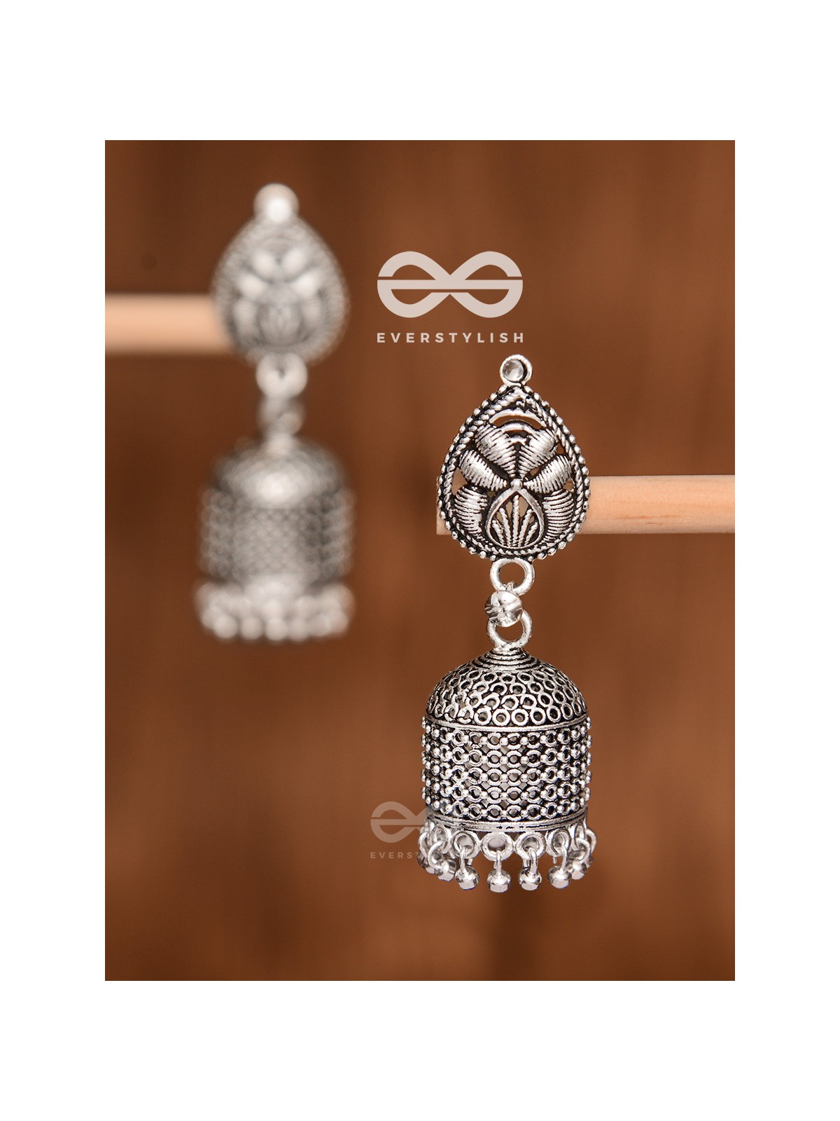 The Boho Chic Cylindrical Jhumkis - Oxidised Boho Earrings