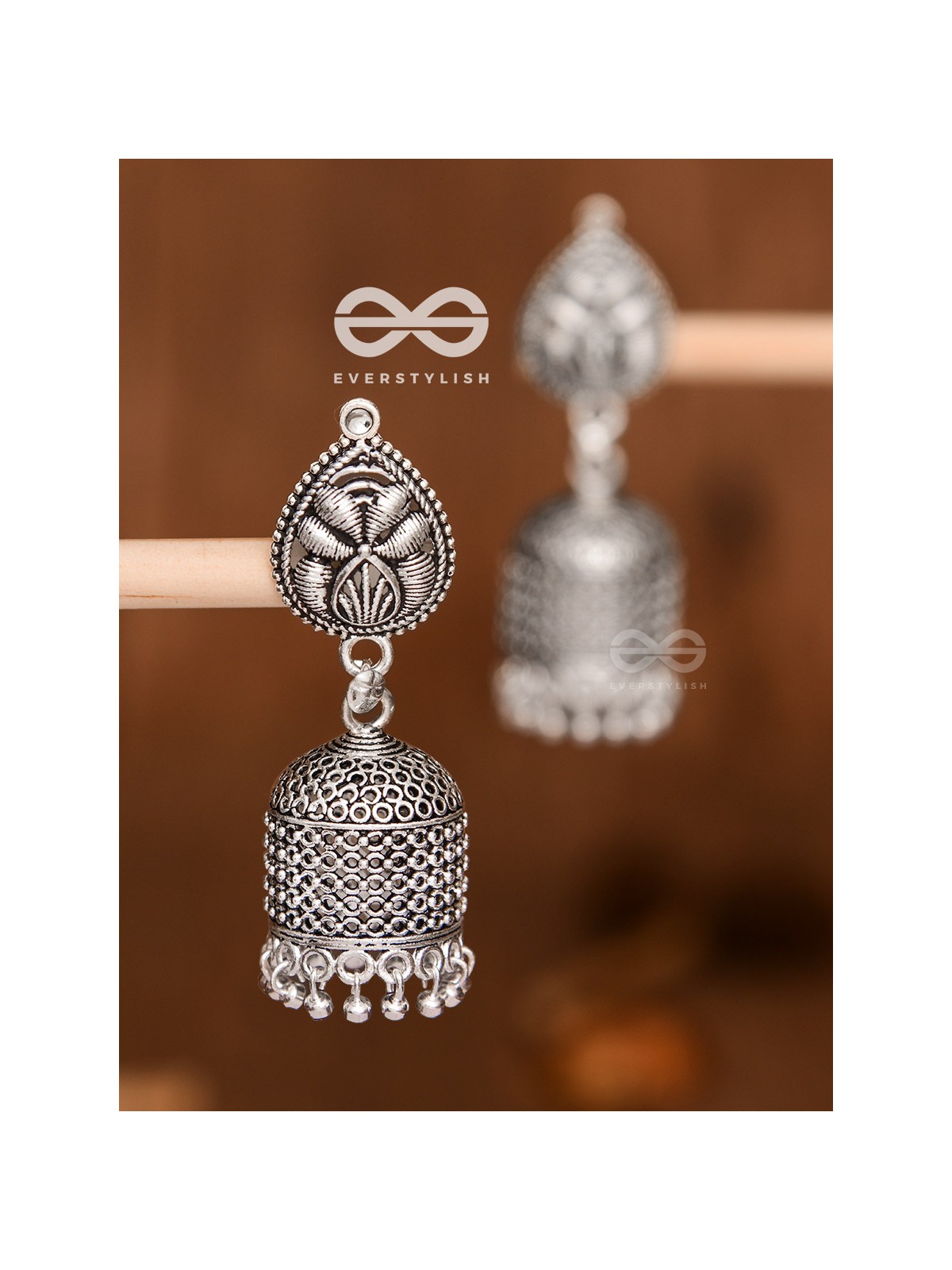 The Boho Chic Cylindrical Jhumkis - Oxidised Boho Earrings