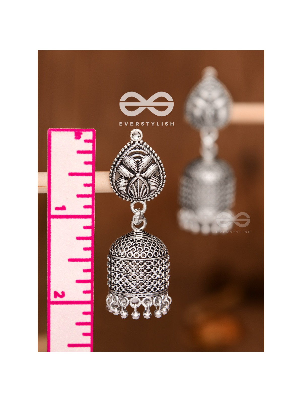 The Boho Chic Cylindrical Jhumkis - Oxidised Boho Earrings