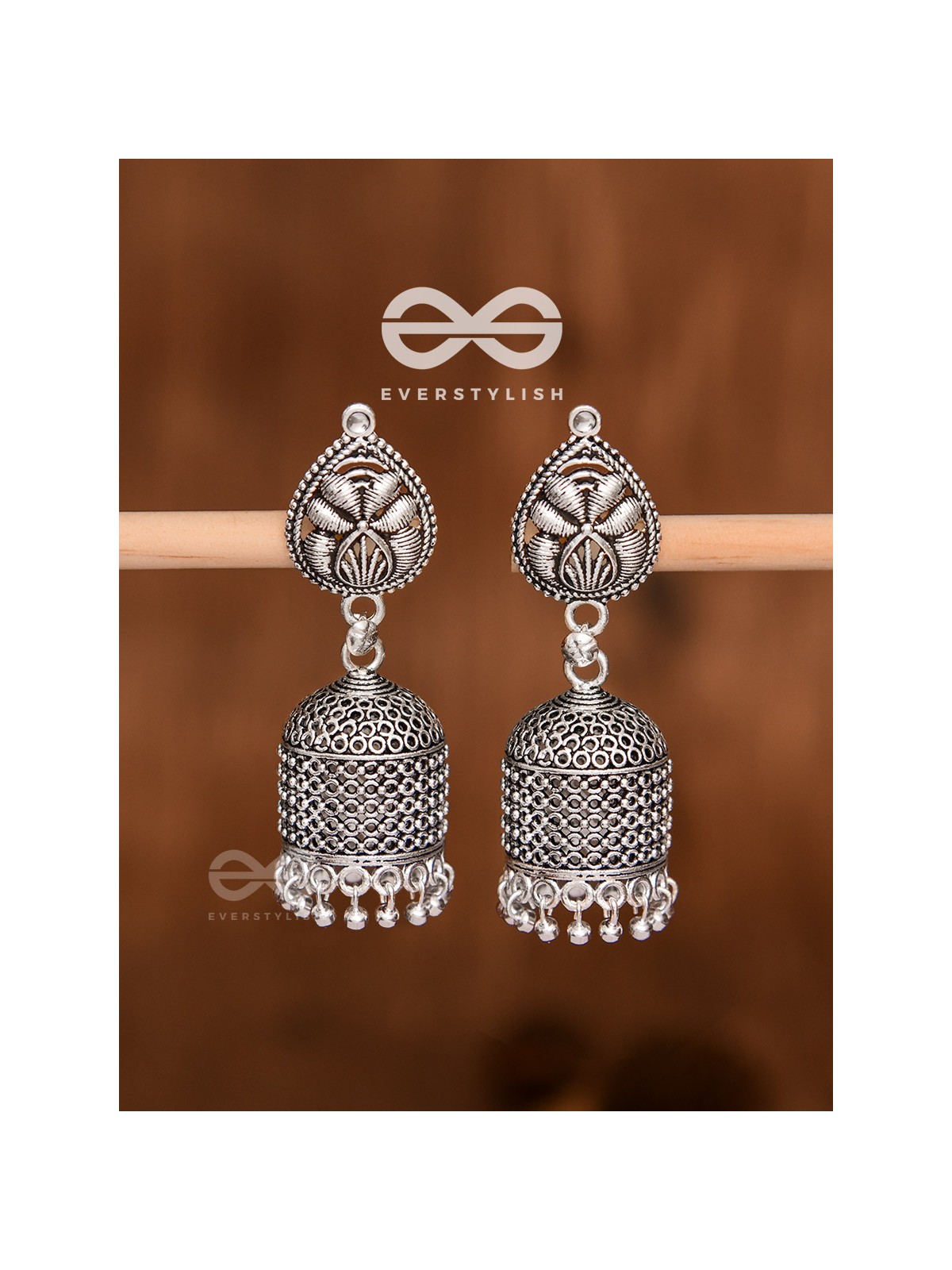 The Boho Chic Cylindrical Jhumkis - Oxidised Boho Earrings
