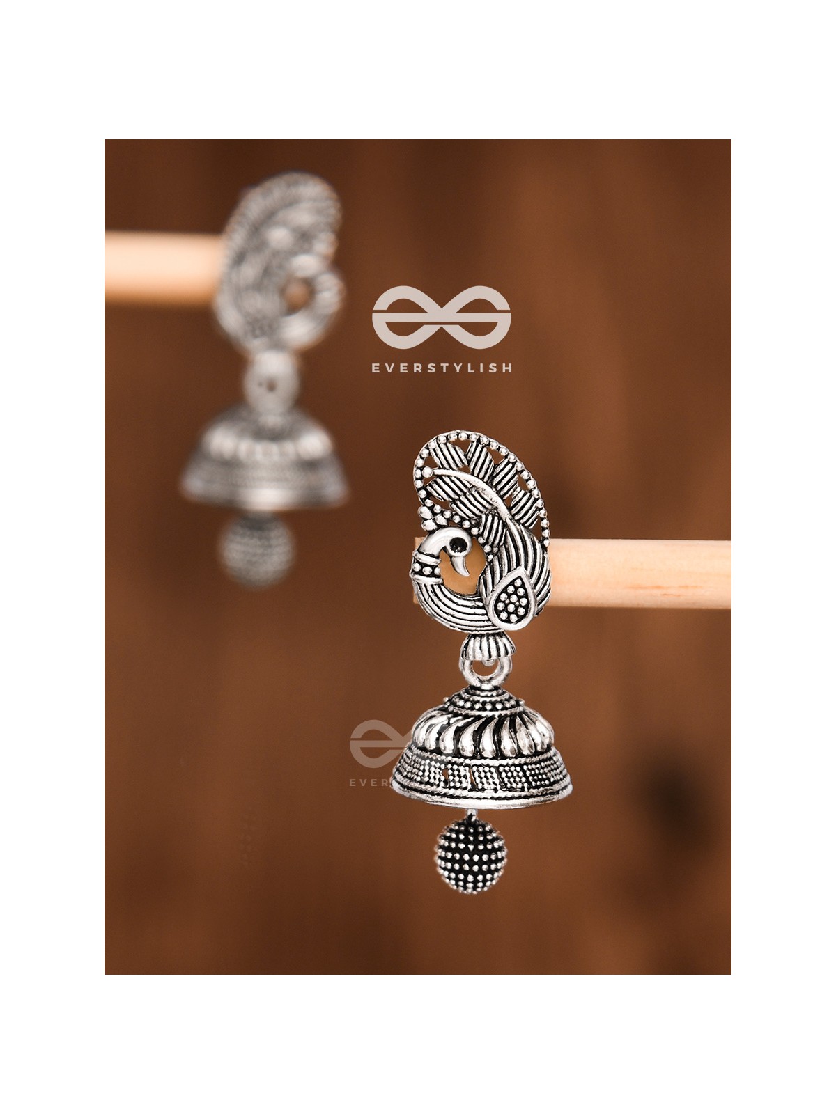 The Little Elegant Peacock Bell Jhumkis - Tiny Trinket Earrings