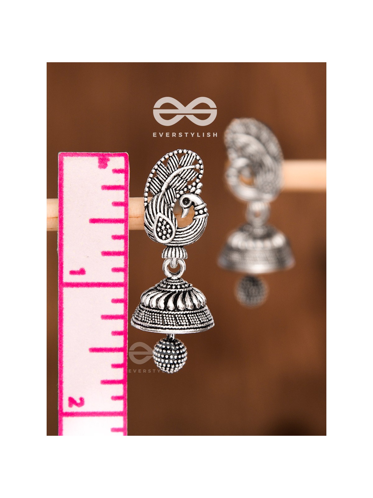 The Little Elegant Peacock Bell Jhumkis - Tiny Trinket Earrings