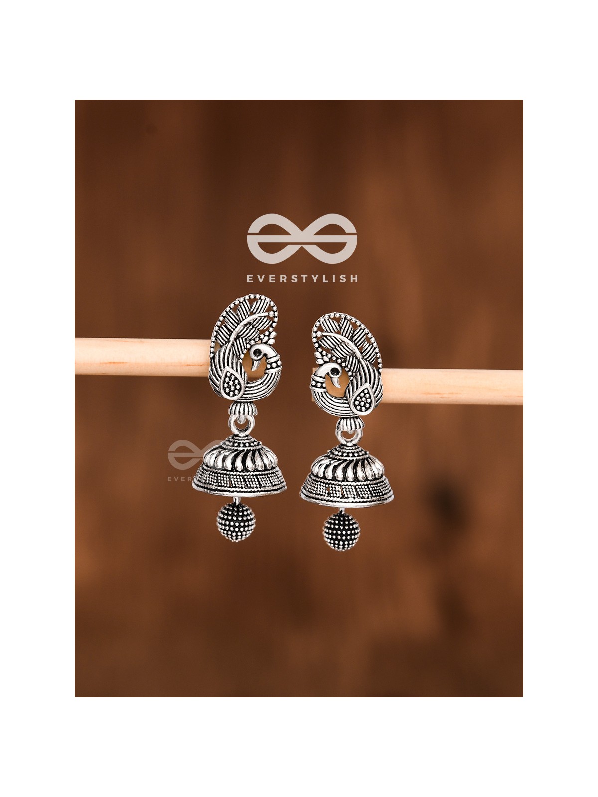 The Little Elegant Peacock Bell Jhumkis - Tiny Trinket Earrings