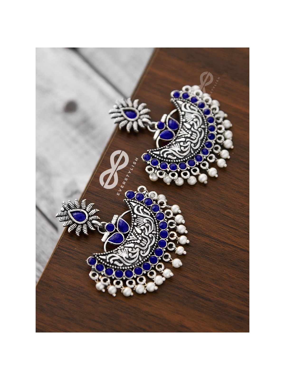 The Bohemian Elegance (Sapphire Blue) - Embellished Oxidised Collection