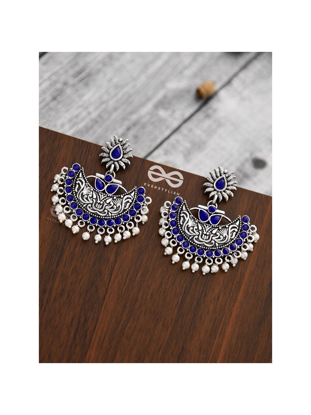 The Bohemian Elegance (Sapphire Blue) - Embellished Oxidised Collection