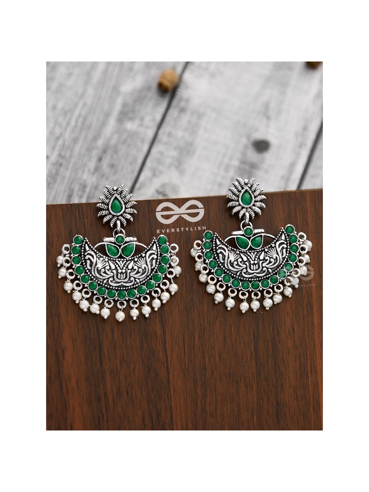 The Bohemian Elegance (Emerald Green) - Embellished Oxidised Collection