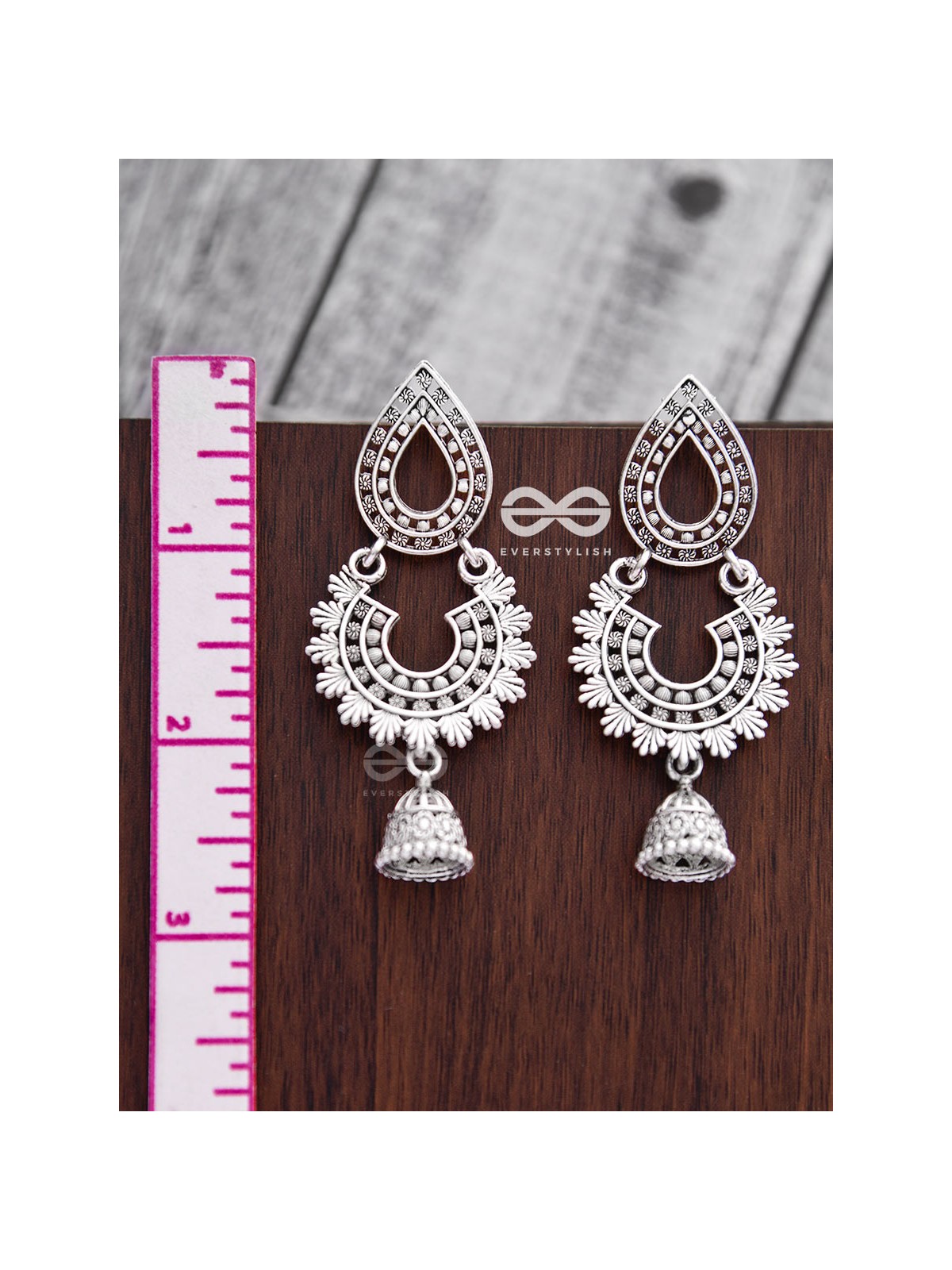 The Multilayered Intricate Danglers - Oxidised Boho Earrings