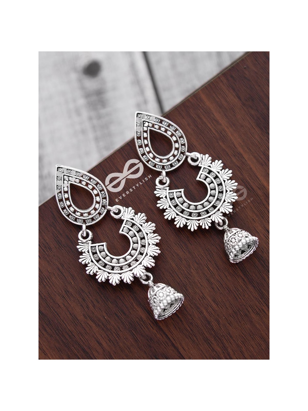 The Multilayered Intricate Danglers - Oxidised Boho Earrings