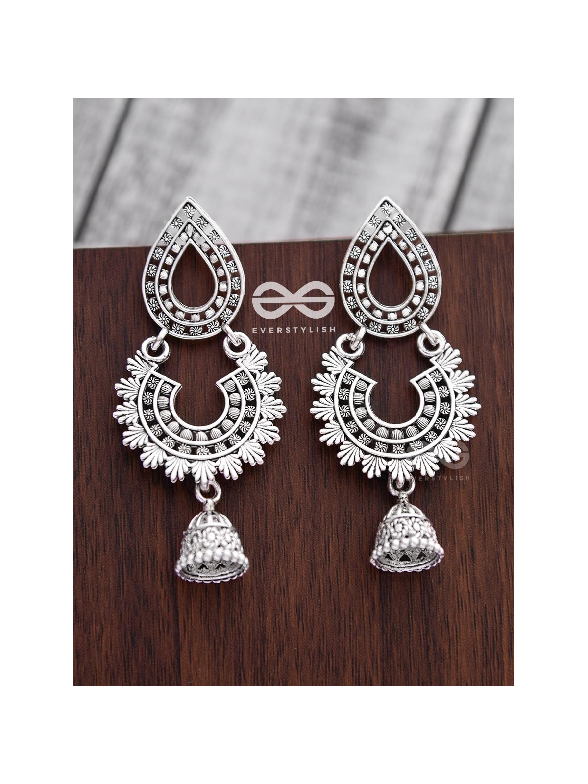 The Multilayered Intricate Danglers - Oxidised Boho Earrings
