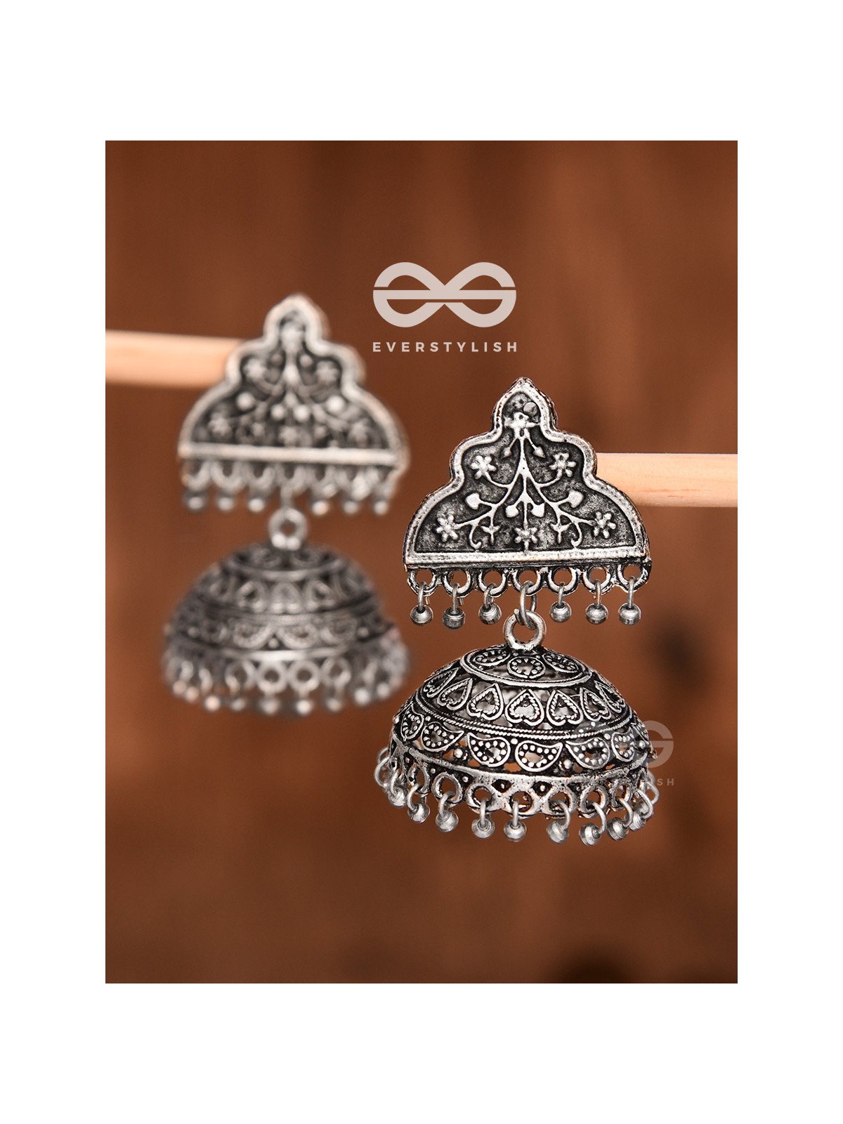 The Statement of Elegance - Oxidised Boho Jhumkas