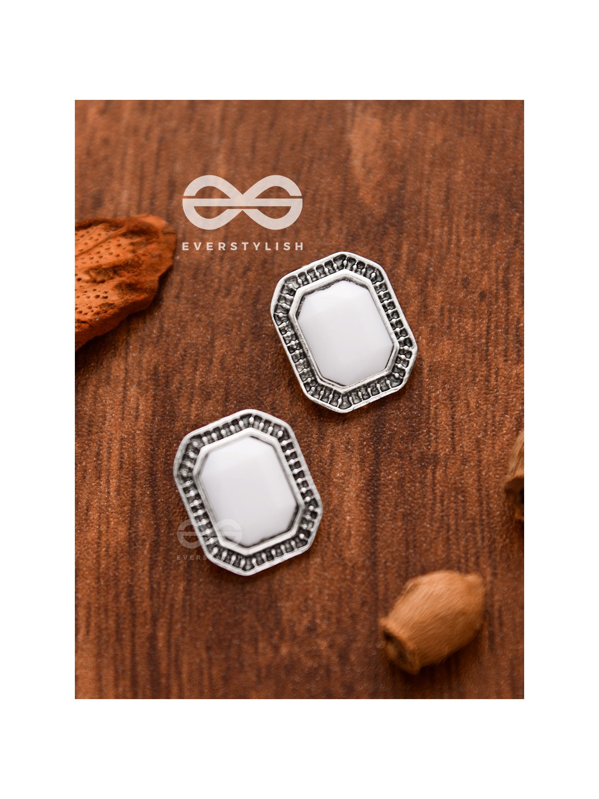 The Little White Button Studs - Tiny Trinket Earrings