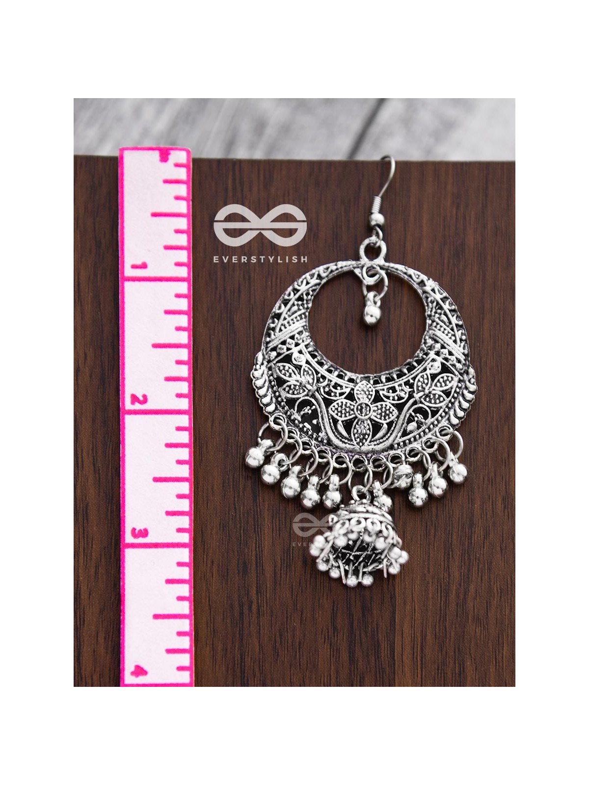 The Nature Motif Jhumkis - Oxidised Boho Earrings