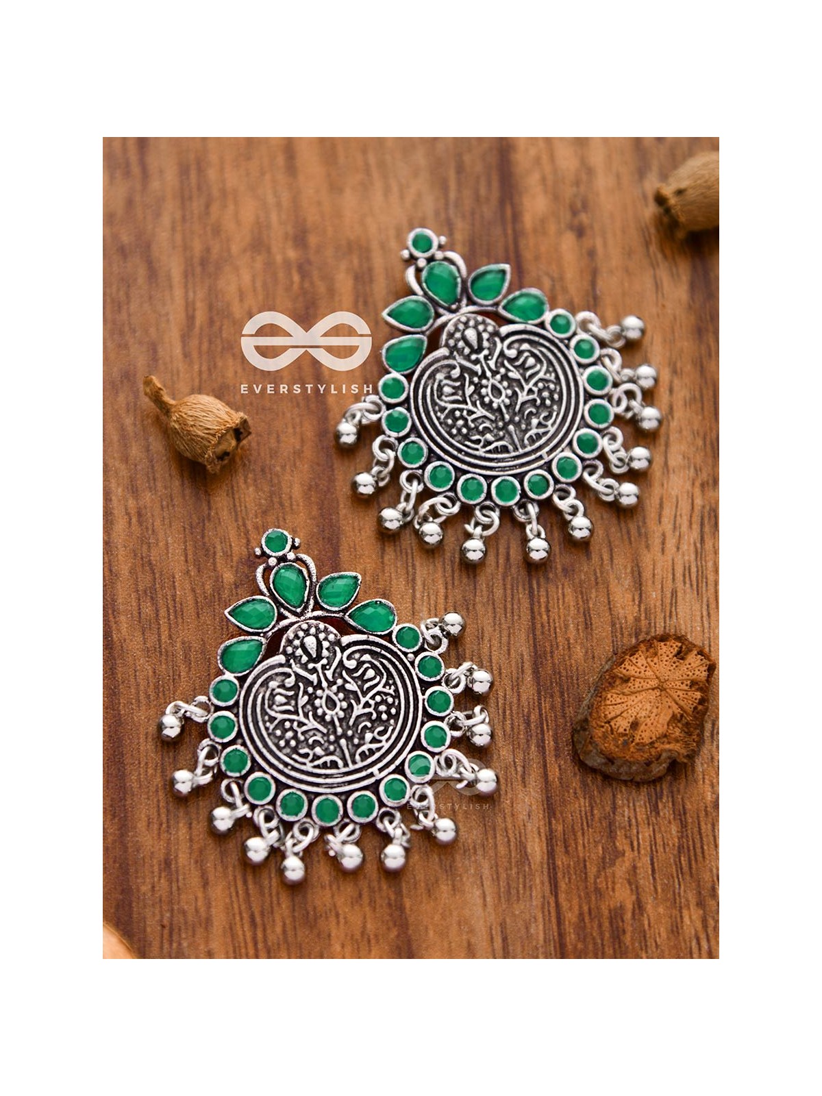 The Bohemian Intrigue (Emerald Green) - Embellished Oxidised Collection
