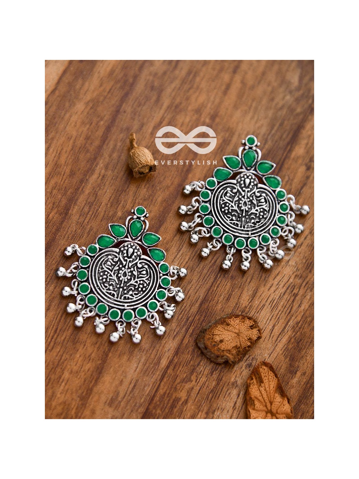 The Bohemian Intrigue (Emerald Green) - Embellished Oxidised Collection