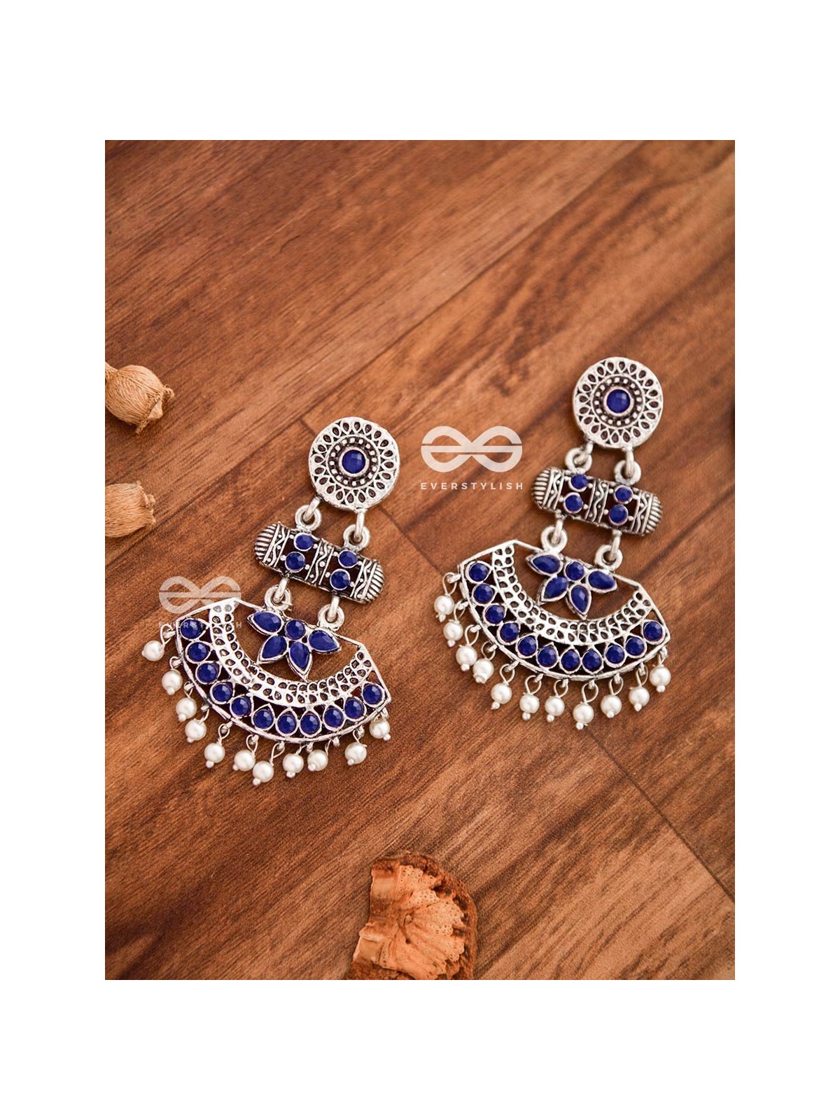 The Bohemian Elegance (Sapphire Blue) - Embellished Oxidised Collection
