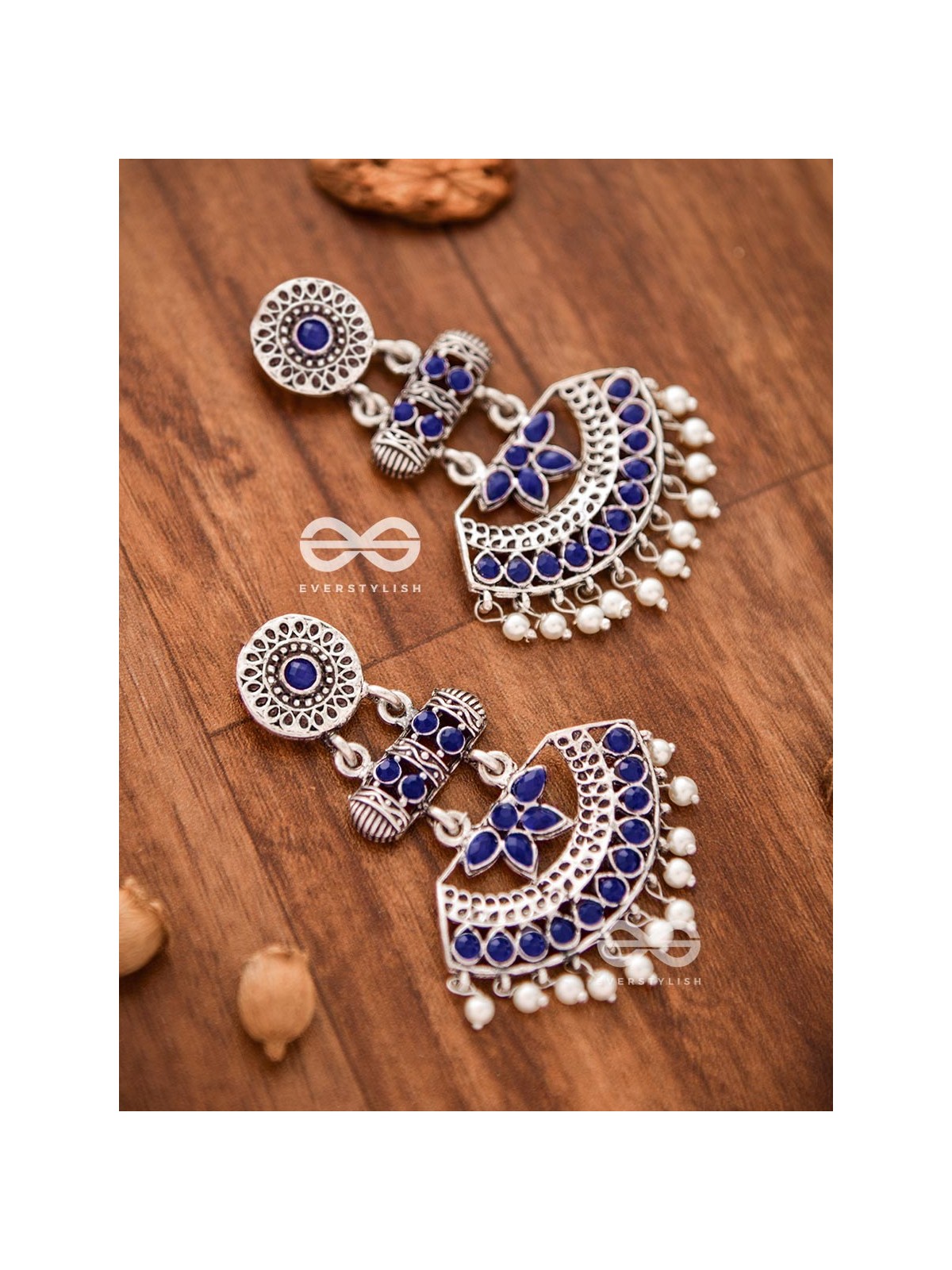 The Bohemian Elegance (Sapphire Blue) - Embellished Oxidised Collection