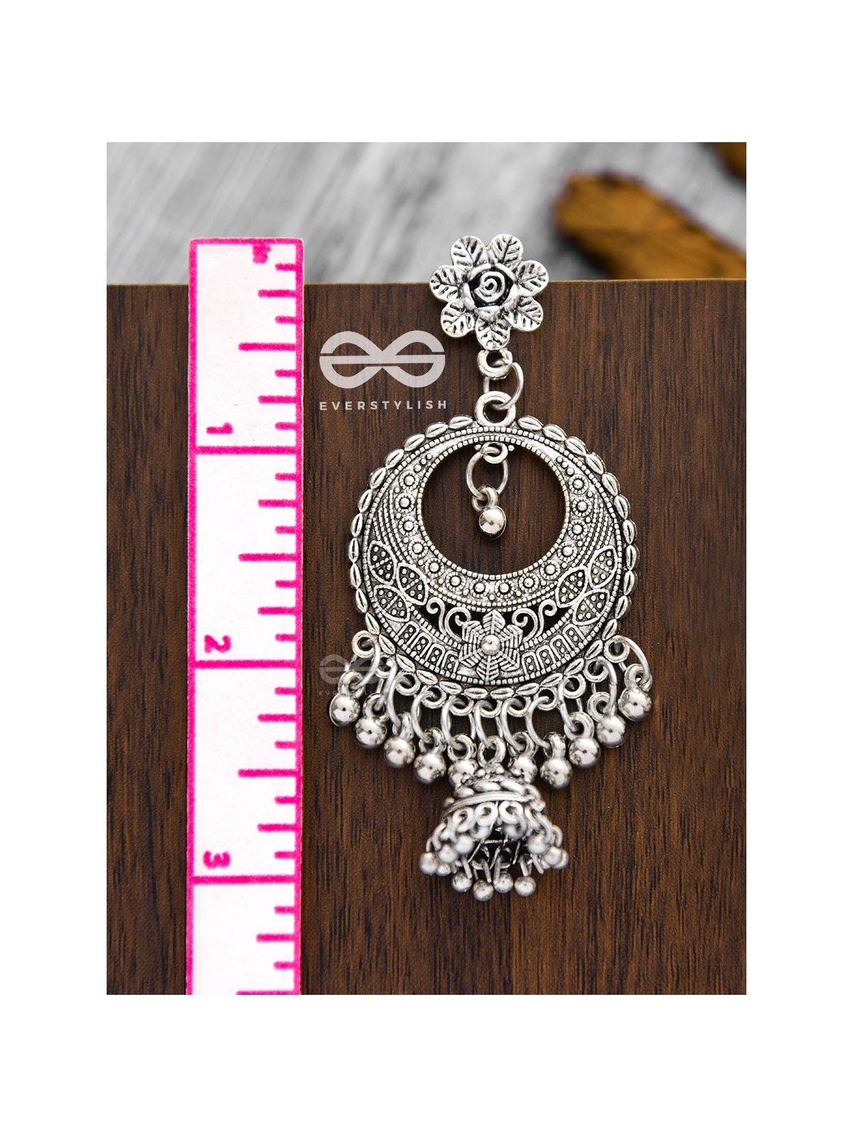 The Intricate Boho Artwork Jhumkas - Oxidised Boho Earrings