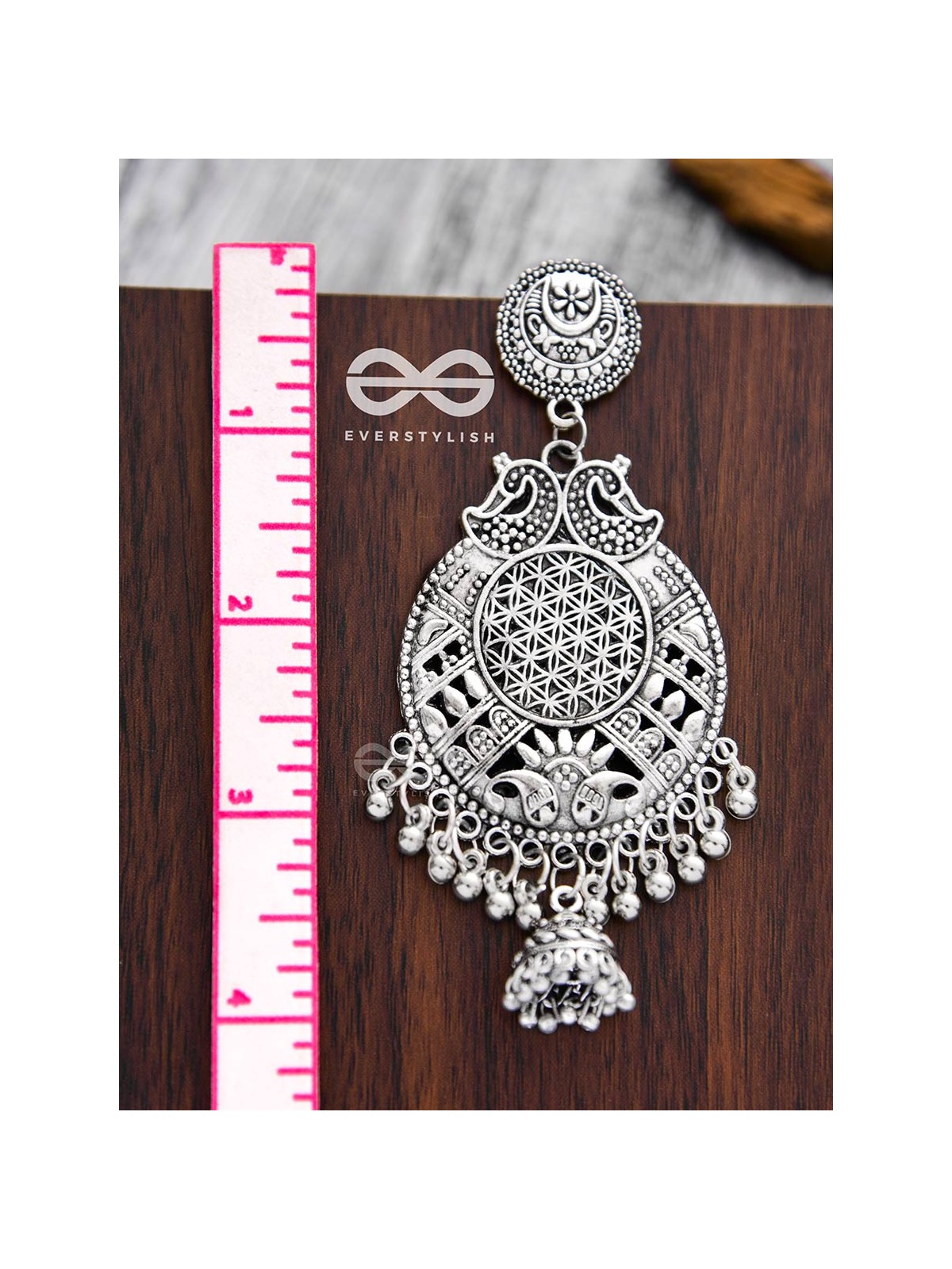 The Vintage Artsy Layered Jhumkis - Oxidised Boho Earrings