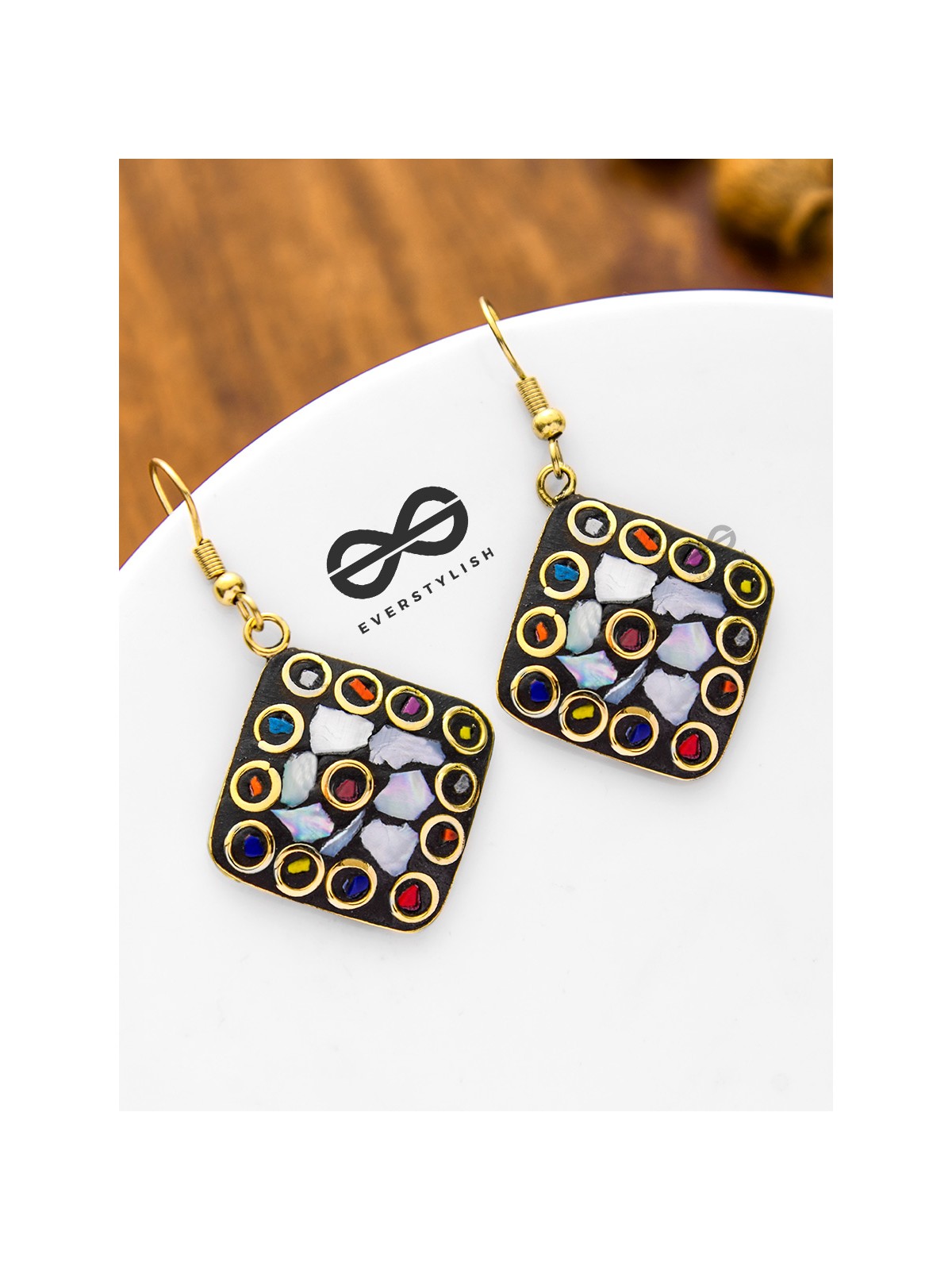 A Handcrafted Beauty - Golden Tribal Style Earrings