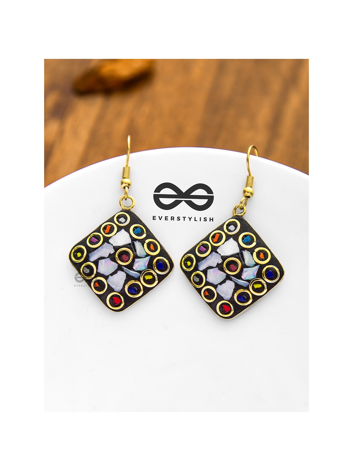 A Handcrafted Beauty - Golden Tribal Style Earrings