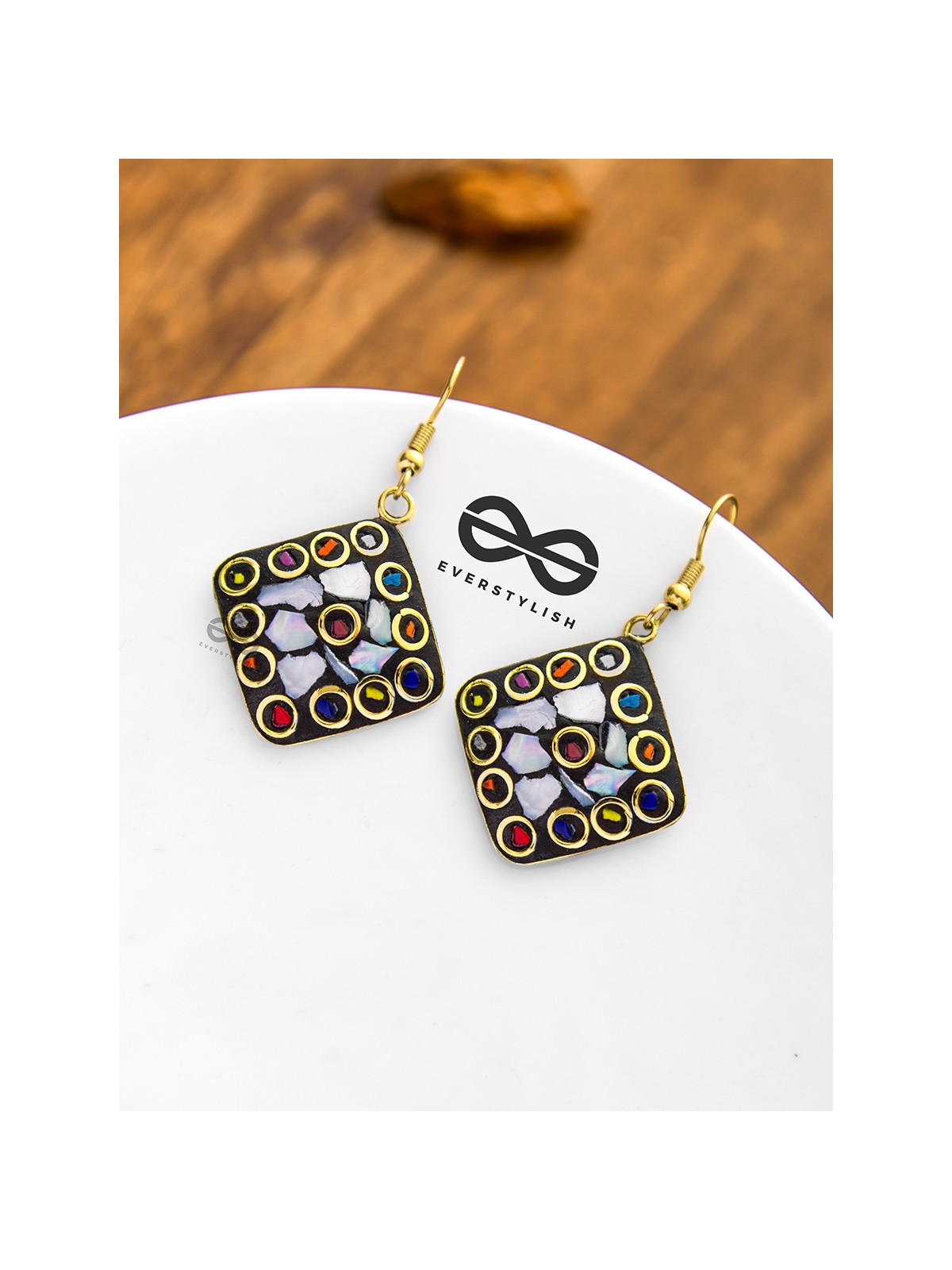 A Handcrafted Beauty - Golden Tribal Style Earrings