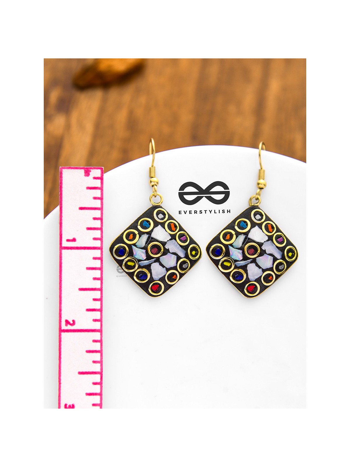 A Handcrafted Beauty - Golden Tribal Style Earrings