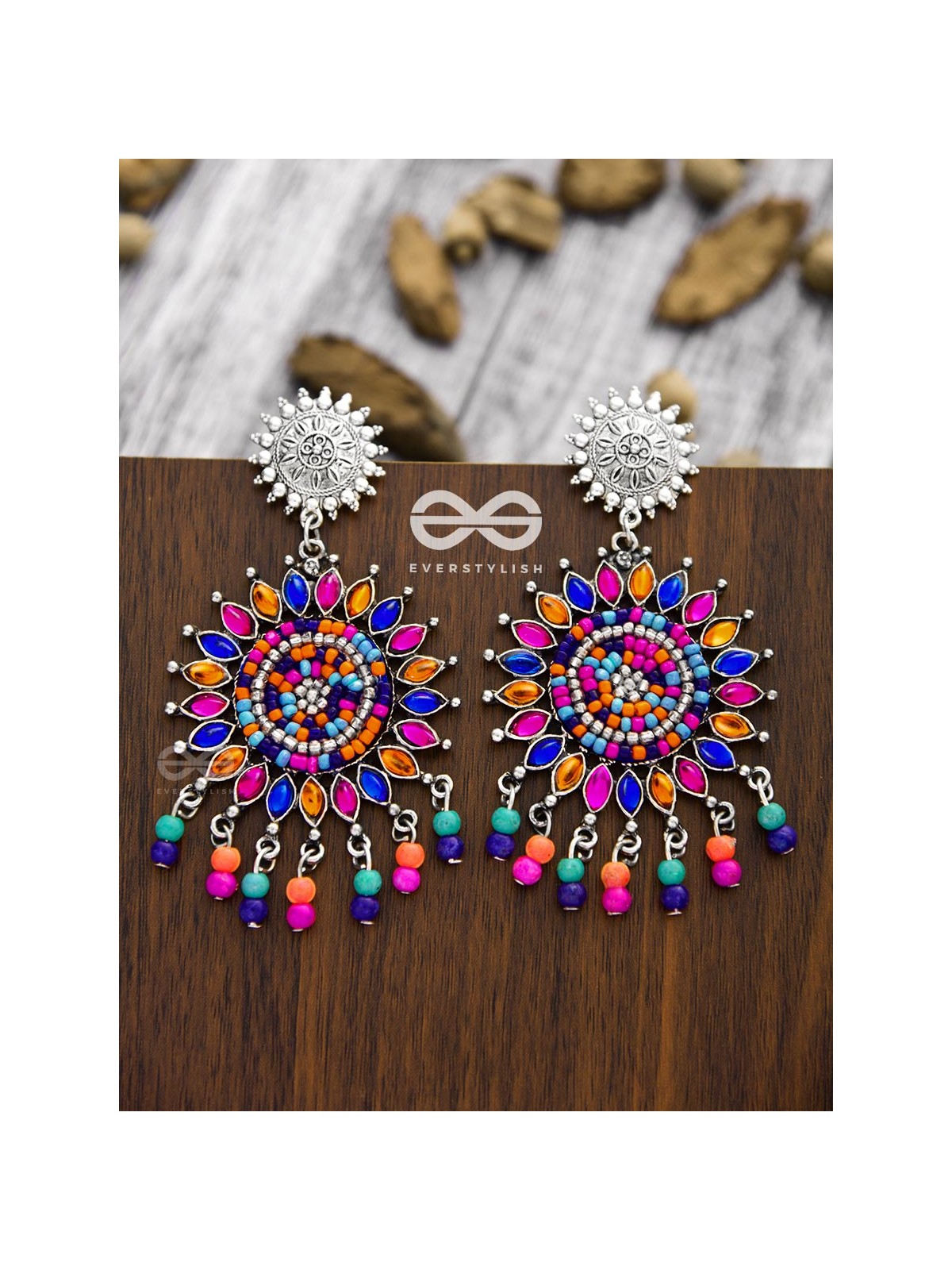 The Delightful Dreamy Danglers (Multicoloured)- The Embellished Oxidised Collection