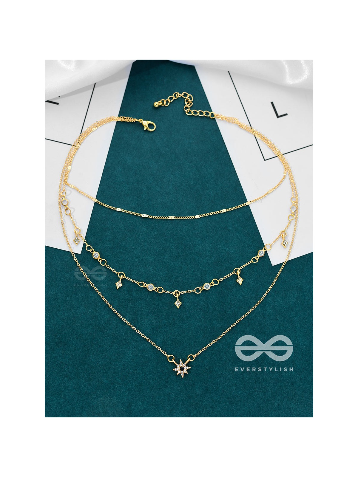 The Stylish Shimmer - Multilayered Golden Necklace