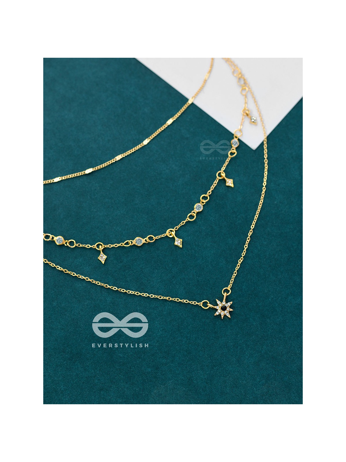 The Stylish Shimmer - Multilayered Golden Necklace