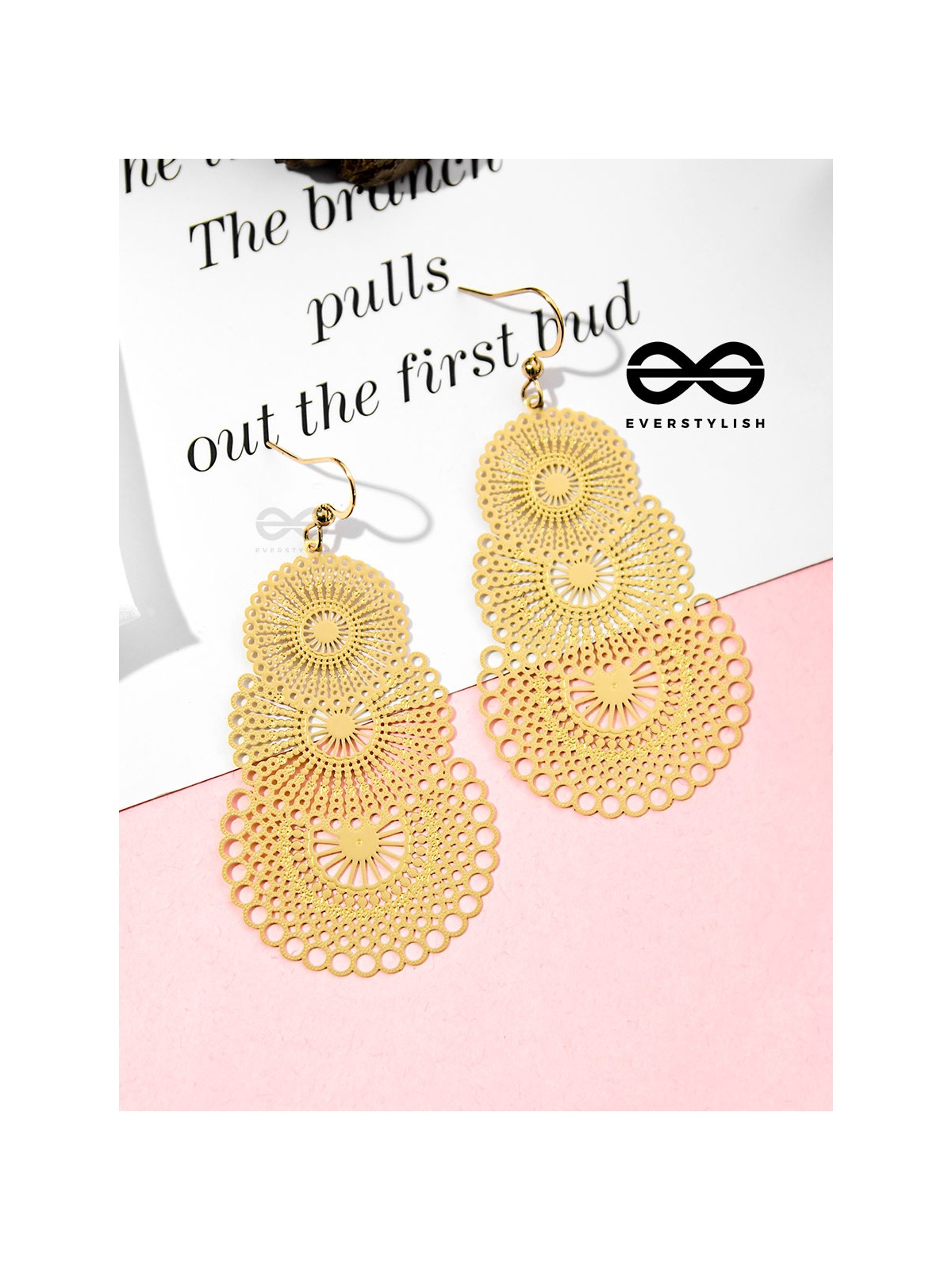 The Circular Illusion - Golden Statement Danglers