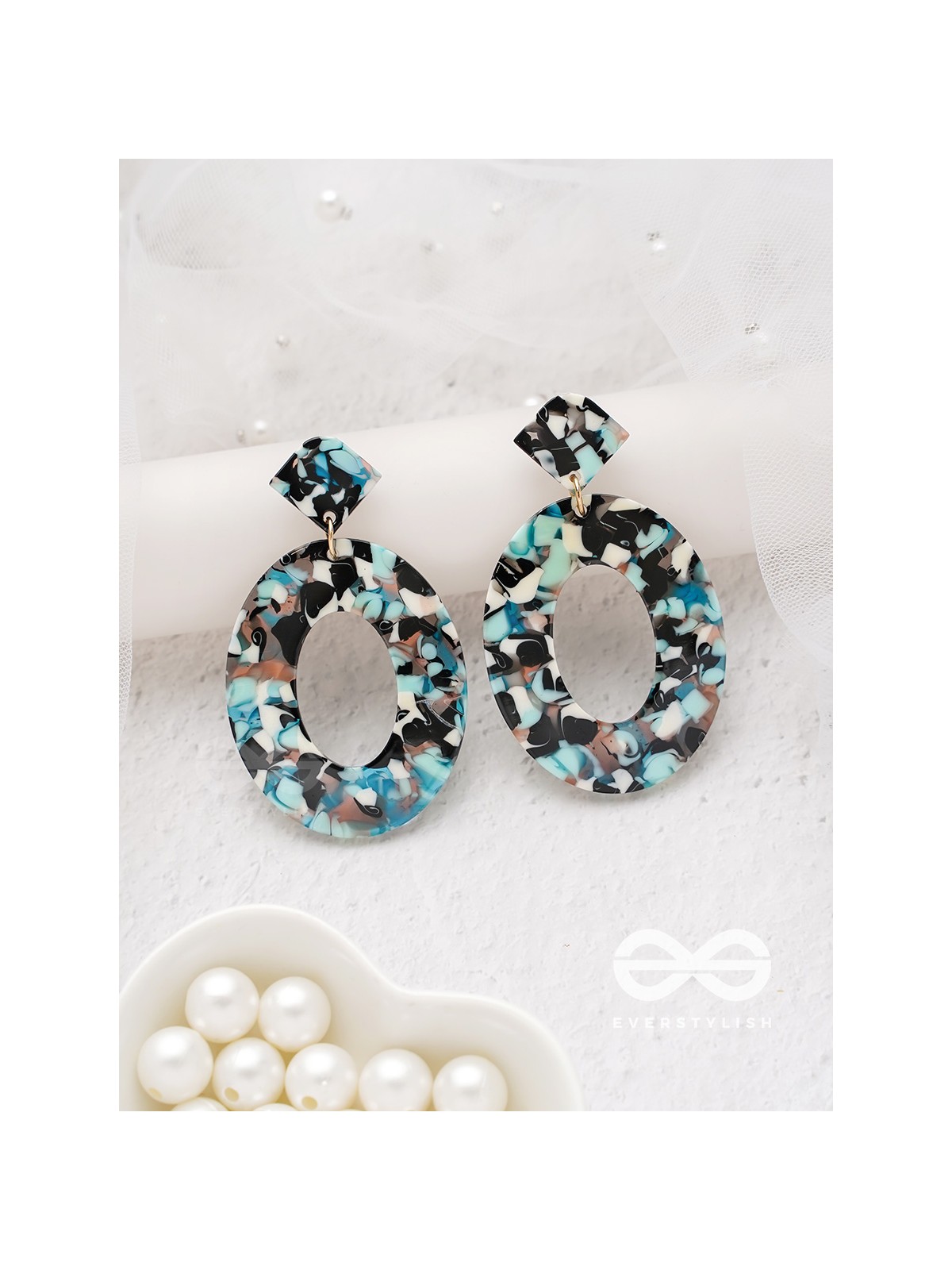 The Hypnotic Hues (Blue) - Statement Acrylic Danglers