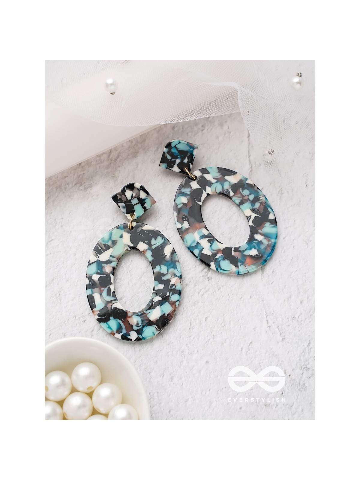 The Hypnotic Hues (Blue) - Statement Acrylic Danglers