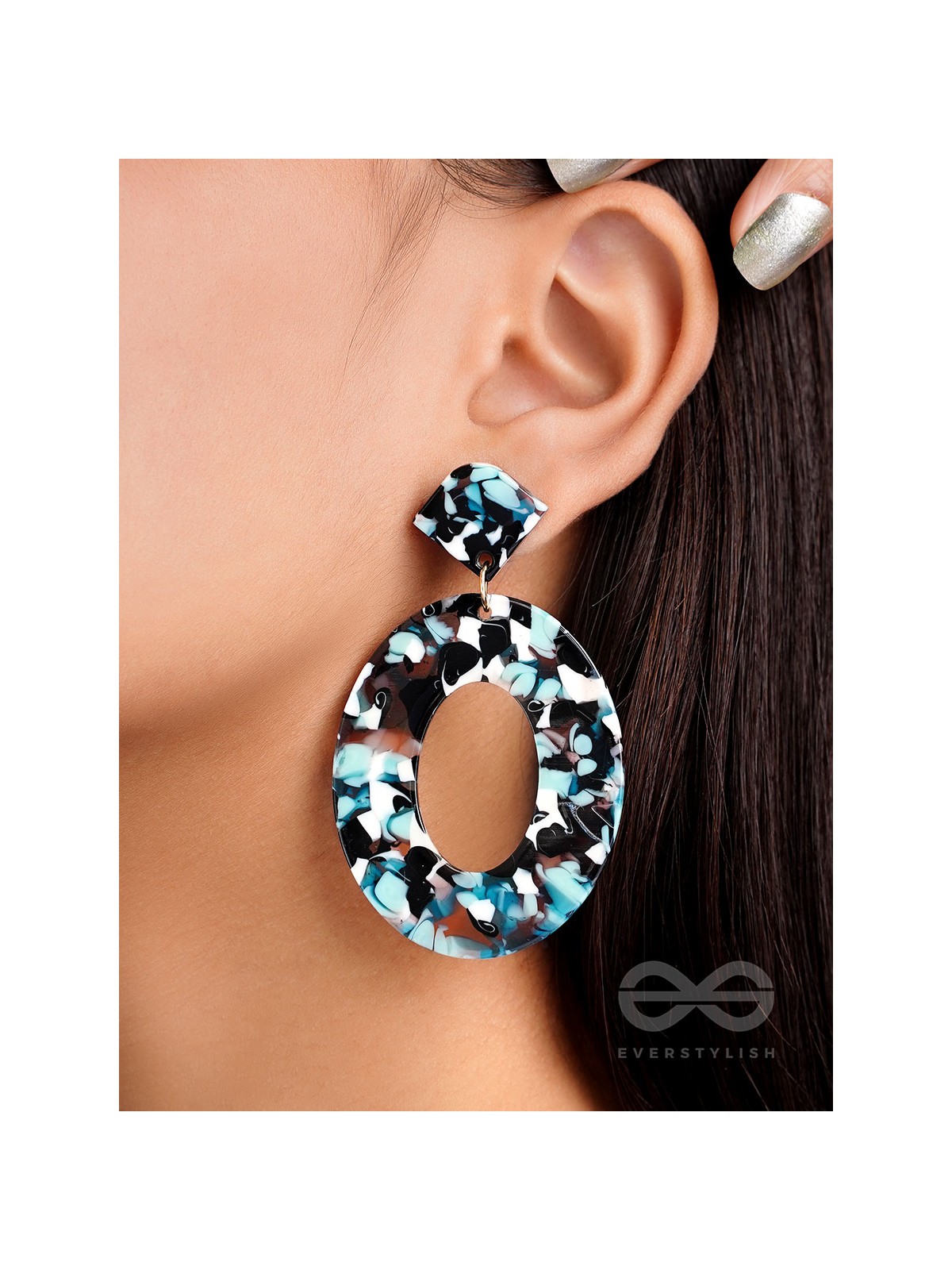 The Hypnotic Hues (Blue) - Statement Acrylic Danglers