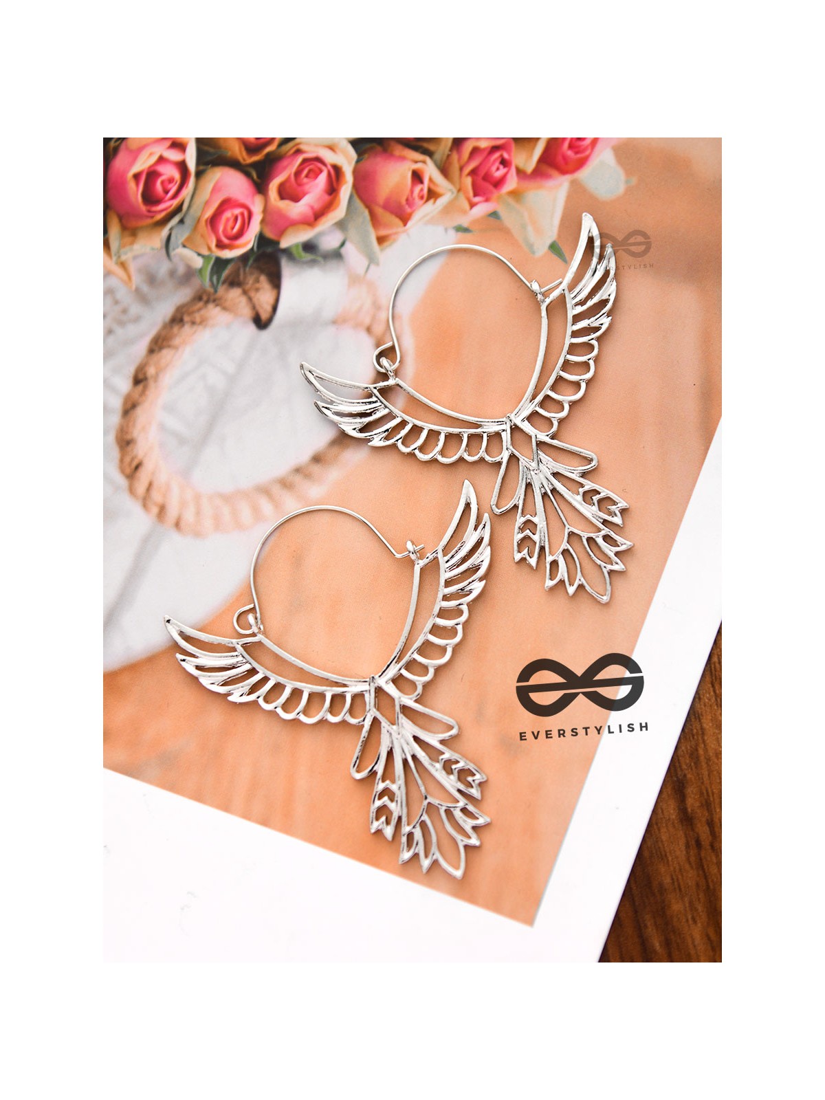 The Angel of Strength - Gorgeous Statement Earrings (Silver)