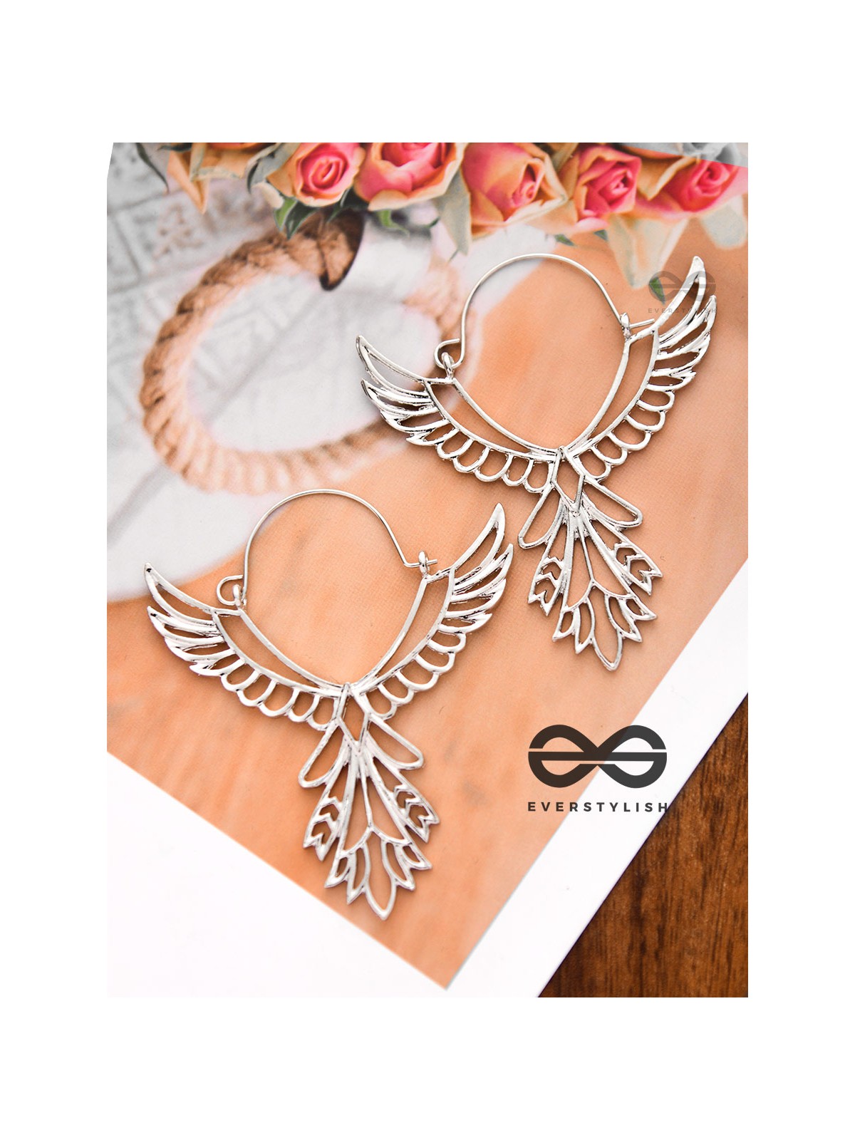 The Angel of Strength - Gorgeous Statement Earrings (Silver)
