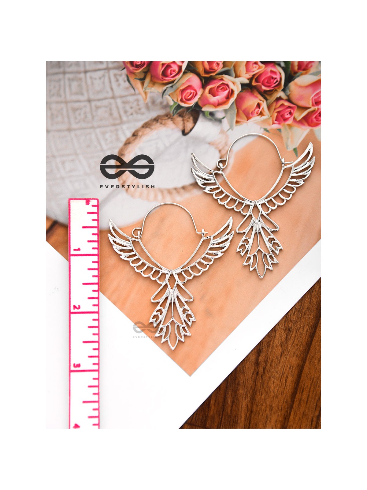 The Angel of Strength - Gorgeous Statement Earrings (Silver)