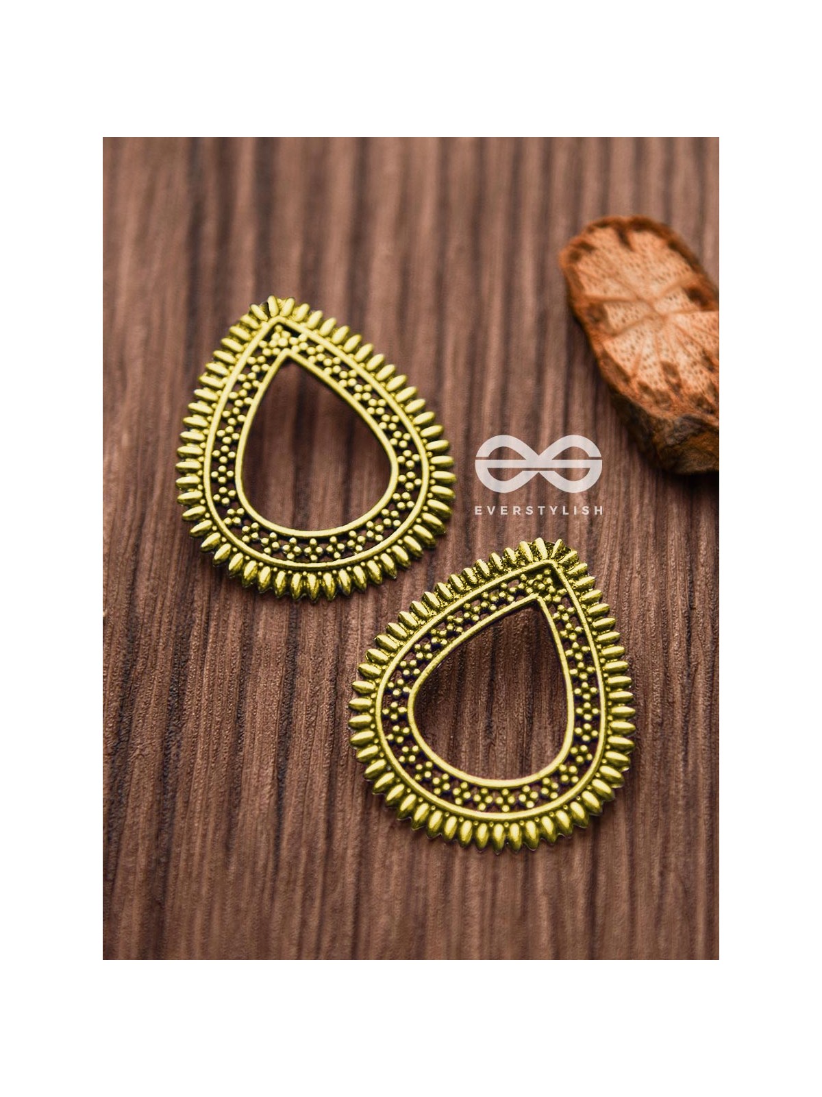 The Little Bohemian Drops (Golden) - Oxidised Boho Earrings