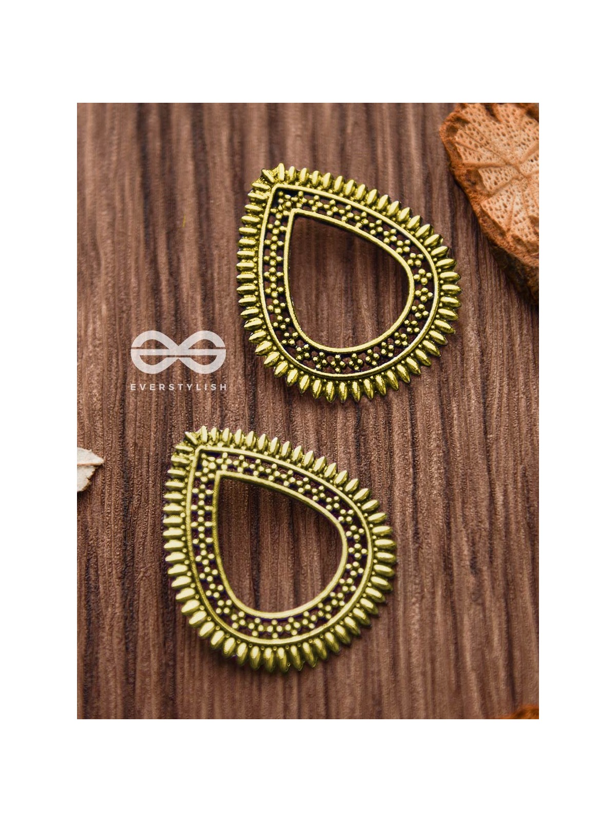 The Little Bohemian Drops (Golden) - Oxidised Boho Earrings